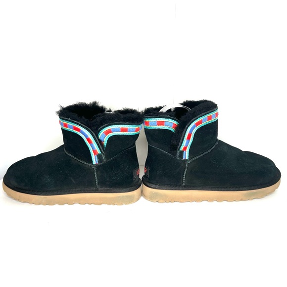UGG Shoes - UGG® Rosamaria Embroidery Suede black Pull-On Booties size 6